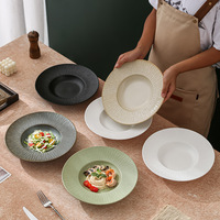 Services de table japonais XUANHUI, faits à la main, en forme de chapeau de paille, assiette à pâtes, utilisables au micro-ondes, lavables au lave-vaisselle, en porcelaine, sains pour les aliments, personnalisables