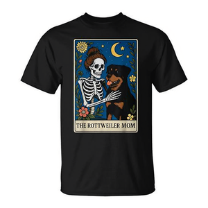 Camiseta The Rottweiler Mom Tarot Card, negra, para adultos, unisex - Product Image 2
