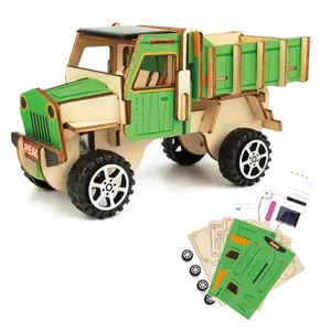 2024 nuovi giocattoli in legno per bambini auto in legno 3D-giochi di camion solari giocattoli per bambini