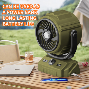 100-speed High-speed Shaking Outdoor <b>Fan</b> 6-inch Lighting Digital Display <b>Large</b>-capacity Camping <b>Fan</b> - Product Image 3