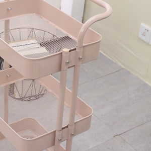 手推车储物架三层金属办公书架，用于书籍玩具，便于办公浴室客厅 - Product Image 5