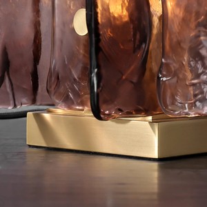 Lampe de table en verre faite à la main, 23x19 cm, source de lumière LED, base d'ampoule E27, commande par interrupteur, décoration intérieure, design minimaliste - Product Image 2