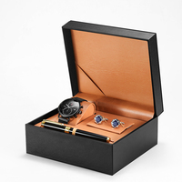 Set Jam Tangan Pria Quartz SINOBI Grosir Kualitas Unggul, Hadiah Bisnis, Kancing Manset, Pulpen, Set Jam Tangan