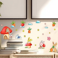 Autocollants muraux décoratifs en PVC autocollants imperméables, style minimaliste, petits animaux, pour la décoration intérieure, vente en gros transfrontalière