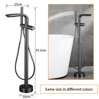 Baignoire robinet douche ensembles espace nouveau Design salle de bains autoportant noir mat céramique Style classique métal main