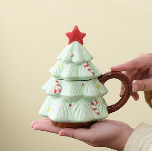 <span class=keywords><strong>Taza</strong></span> de Árbol de Navidad con Tapa, Kit de Manualidades para Pintar <span class=keywords><strong>tu</strong></span> Propia <span class=keywords><strong>Taza</strong></span>, <span class=keywords><strong>Taza</strong></span> Festiva Navideña para Café o Té - Product Image 1
