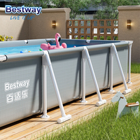 Nouvelle Arrivée Bestway : Piscine Gonflable à Cadre en PVC Durable, Grise, Grande Vente pour le Plaisir Familial en Extérieur