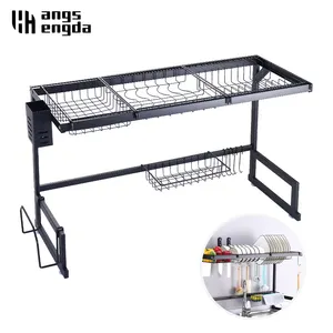 Estante de cocina de acero inoxidable, organizador sobre el fregadero, soporte de secado de platos, escurridor, organizador de encimera de almacenamiento, 24-35