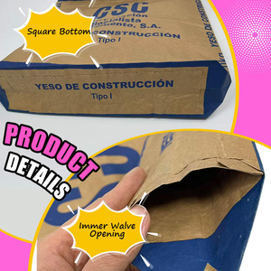 Bolsas de Papel Kraft Ecológicas, Resistentes a Perforaciones, Multicapa, Compuestas de Papel <span class=keywords><strong>y</strong></span> Plástico, con Fondo Cuadrado <span class=keywords><strong>y</strong></span> Válvula, para Polvo Químico - Product Image 3