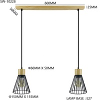 Support de lampe suspendue en bois, style rustique traditionnel pour restaurant, lampe suspendue en métal, éclairage LED décoratif