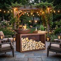 Nouvelle Table de Jardin Moderne en Acier Multifonction avec Brasero et Plancha Intégrés pour la Vente en Gros
