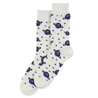 Chaussettes fantaisie à motif de vaisseau spatial UFO, étoiles, galaxie, espace, étoiles, motif amusant, chaussettes habillées pour homme