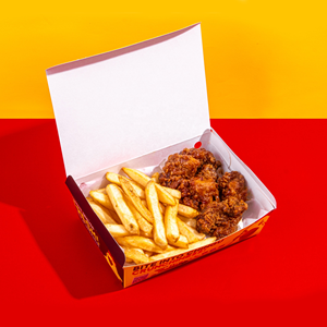 กล่องบรรจุภัณฑ์อาหารจานด่วนแบบเป็นมิตรกับสิ่งแวดล้อมสำหรับบรรจุไก่ทอด พร้อมช่องใส่ 4 ช่องสำหรับบรรจุปีกไก่ทอด - Product Image 6