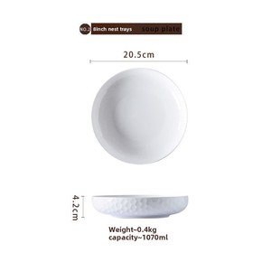Lead-free Bone China Water <strong>Cube</strong> Nest Soup <strong>Plate</strong> Round Modern Minimalist Household Large Deep White Ceramic Glazed Microwave Safe - Product Image 6