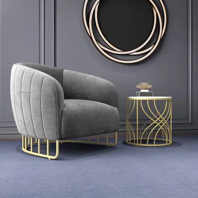 Canapé incurvé en tissu de salon nordique combinaison de table basse chaise de canapé de loisirs