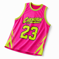 Maillot de basket oversize lumineux style streetwear pour festival, personnalisable