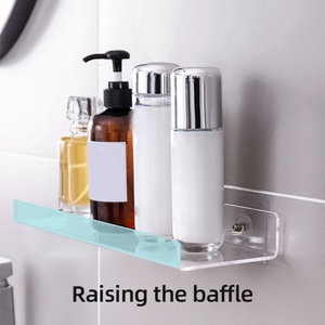 Custom Logo/Color Transparent Acrylic <b>Wall</b> <b>Mounted</b> Storage Holder <b>Shelf</b> Cosmetics Storage Rack Acrylic Shower <b>Shelf</b> for Bathroom - Product Image 3