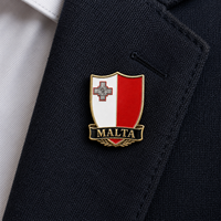 Badge épinglé personnalisé en émail du fabricant, vente en gros, épinglette en métal sculptée en 3D, souvenir de Malte