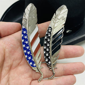 ที่กําหนดเองขายร้อนเม็กซิโกธงหมวกขนนกโลหะตรานุ่มเคลือบหมวกหมุดด้วยหมวกคาวบอยขนโลหะ - Product Image 3