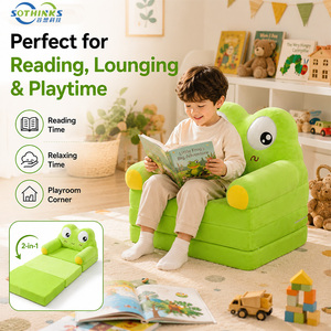 Fabbrica di materie prime vendita diretta OEM ODM cartone animato pieghevole bambini divano bambino sedia di apprendimento senza fodera giocattolo pieghevole divano per bambini - Product Image 1