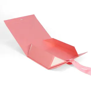 精致外观粉色瓦楞纸板丝带礼品纸盒服装内衣鞋婚纱折叠邮包盒