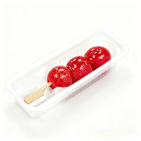 Boîtes en plastique transparentes personnalisables, sûres pour les animaux de compagnie, jetables, recyclables, pour emballages alimentaires avec couvercles, pour sucettes glacées Tanghulu et brochettes de fruits