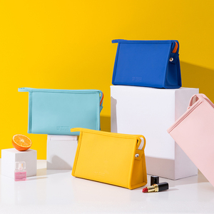 Neceser de viaje para mujer, bolsa de cosméticos de color puro, fácil de llevar, elegante, de calidad previa, venta al por mayor - Product Image 1