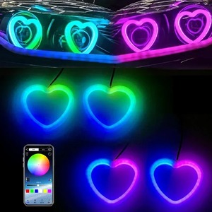 Nuevas Luces <span class=keywords><strong>LED</strong></span> <span class=keywords><strong>RGB</strong></span> para Decoración de Autos, Anillos Halo con Forma de Corazón, Luces DRL, Luces Antiniebla, Control por Aplicación, Faros Delanteros, Luces Antiniebla, DRL Love - Product Image 6