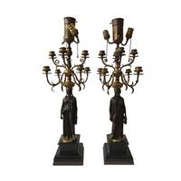 Prix usine jardin Antique métal grandeur nature élégant dame lampes Sculpture Bronze femmes Statues lampe