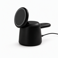Chargeur sans fil magnétique 3 en 1 15W, rotation à 360 degrés, support réglable à 70 degrés pour téléphone, montre, écouteurs, chambre, bureau