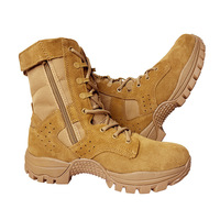 Offre Spéciale nouvelles bottes de combat marron bottes d'entraînement au combat pour hommes désert fermeture éclair imperméable bottes de combat en plein air première couche en cuir
