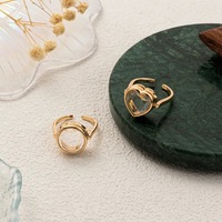 Bague Médaillon Flottant Ouvertable R188 en Acier Inoxydable Plaqué Or 18K, Cœur Personnalisable avec Breloques Interchangeables, Bijoux DIY
