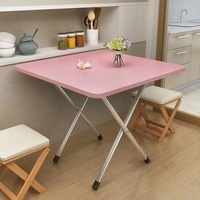 Table pliante carrée, table à manger pliable en deux, utilitaire, intérieur/extérieur, pour la maison