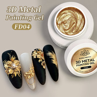 Gel Metálico para Pintar Uñas en 4 Colores, Gel 3D para Esculpir, Gel Metálico para Arte de Uñas, Gel para Dibujar con Efecto Espejo, para Salón y Manicura DIY