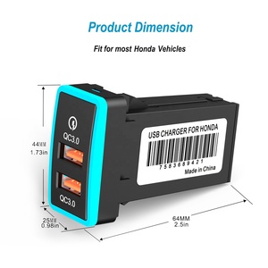 Ugreen — <span class=keywords><strong>chargeur</strong></span> de <span class=keywords><strong>voiture</strong></span> Double USB QC3.0, avec <span class=keywords><strong>adaptateur</strong></span>, <span class=keywords><strong>prise</strong></span> et câble de jeu, pour téléphone portable, PDA DVR, pour Honda - Product Image 5