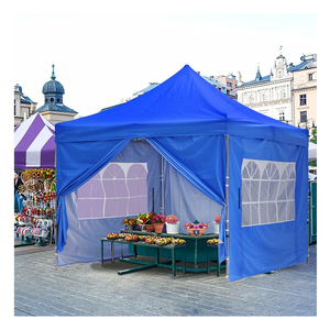 Abri pliant instantané de haute qualité en tissu Oxford 300D 600D avec 4 parois latérales, <span class=keywords><strong>filet</strong></span> bleu, tente pop-up <span class=keywords><strong>10x10</strong></span> - Product Image 3