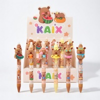 Juego de Bolígrafos de Gel Kawaii al por Mayor, Lindos Bolígrafos Retráctiles de Dibujos Animados de Animales, Tinta Negra y Azul de 0.5 mm, para la Escuela, Oficina, Papelería, Niños