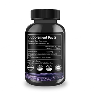 Complément de resvératrol de haute qualité favorisant la santé cardiaque, la circulation sanguine et l'apport en oxygène pour adultes – Capsules de resvératrol - Product Image 4