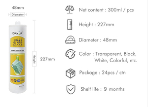 Scellant en silicone acide transparent imperméable à usage général <span class=keywords><strong>JAYO</strong></span> pour fenêtres, portes et construction en verre - Product Image 3