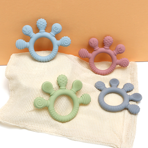 <span class=keywords><strong>Mordedor</strong></span> de Silicona de Grado Alimenticio OEM para Bebés, Juguete Sensorial Apilable, Libre de BPA, Anillo de Dentición de Conejo y Oso, Calmante para Bebés de 3 a 36 Meses - Product Image 4