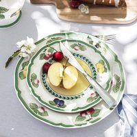 Assiette à dîner en porcelaine peinte à la main, style jardin français vintage, haut de gamme, personnalisée