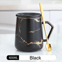 Drinkware – tasse à bordure dorée de 400ml, tasses à thé en porcelaine de marbre de luxe, dernière conception, Logo personnalisé, tasse à café nordique en céramique avec cuillère