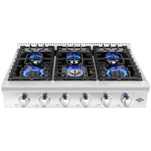 JunSky-Estufa profesional de <span class=keywords><strong>gas</strong></span> <span class=keywords><strong>natural</strong></span> de 36 pulgadas con luces indicadoras azules, 6 quemadores sellados empotrados profundos - Product Image 2