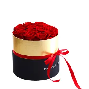 Valentine's Day internal rose flower Round tube Box Square Support OEM ODM Factory A Grade Eternal Immortal Roses Flower pack