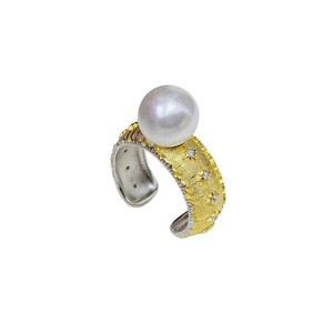 10592DIY Anillo de plata S925 para accesorios de perlas, base vacía para anillo Espíritu Serpiente, para perlas redondas de 5-7mm y anillos de diamantes - Product Image 5