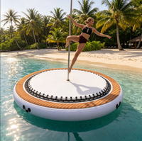 Grande plateforme de danse flottante gonflable en PVC imperméable, scène de danse aquatique complète avec kit de réparation de pompe à air, usage commercial