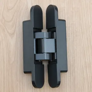 black three way adjustable concealed hinge 180 degree invisible hidden hinge