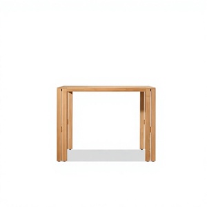 Silla de Comedor de Madera de Teca con Esquinas Redondeadas, Pulida a Mano, Elegante Asiento de Jardín para Proyectos de Villas - Product Image 4