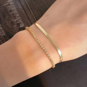 สร้อยคอทองคำแท้ 18k ดีไซน์สวยงามทันสมัย สไตล์โซ่ลายก้างปลา/โซ่งูแบน สำหรับผู้หญิง ขายส่ง - Product Image 6