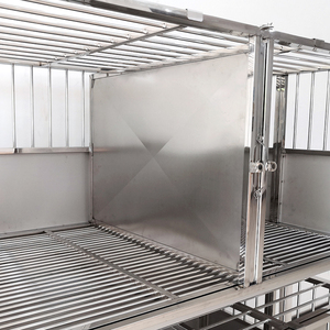 Gabbia <span class=keywords><strong>per</strong></span> <span class=keywords><strong>Cani</strong></span> Grande e Robusta in Acciaio Inox Pieghevole con Drenaggio, Gabbia <span class=keywords><strong>per</strong></span> Animali da Esterno a Due Piani con 4 Porte - Product Image 6